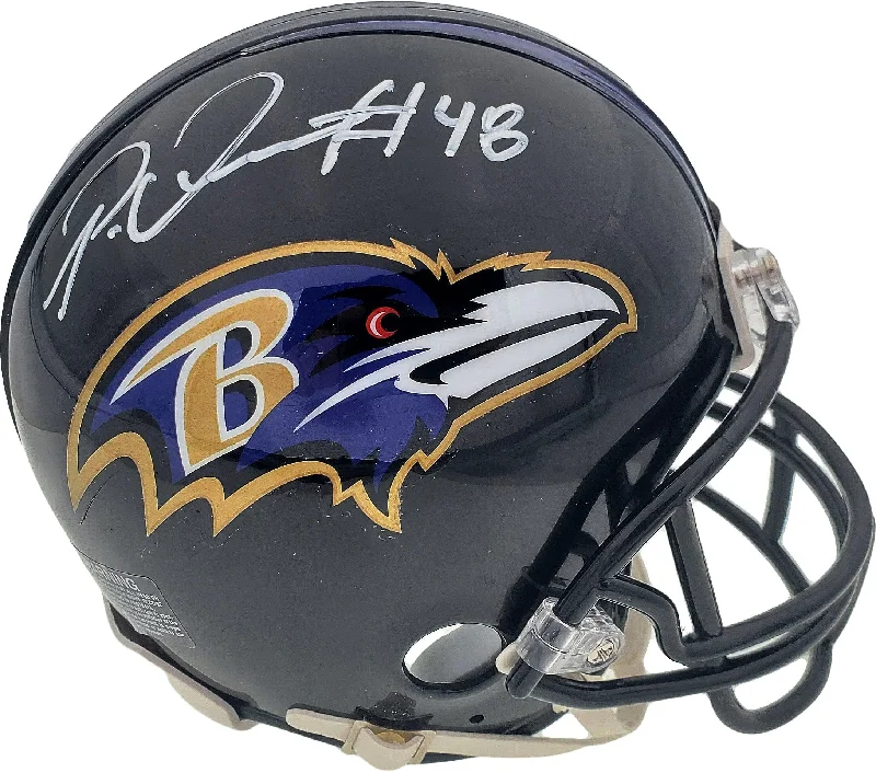 Printed Football Helmet-Patrick Queen Autographed Baltimore Ravens Mini Helmet Beckett BAS Stock #185831