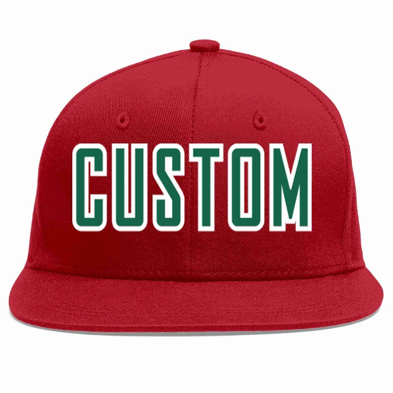 Golf Baseball Cap-Custom Red Kelly Green-White Casual Sport Baseball Cap