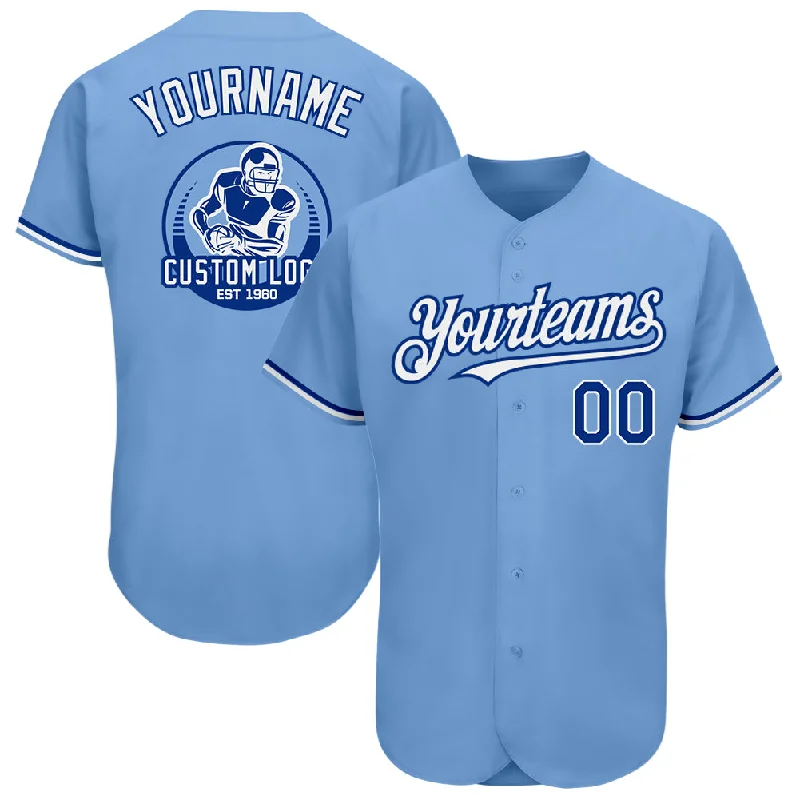 Club Baseball Jersey-Custom Light Blue Royal-White Authentic Baseball Jersey