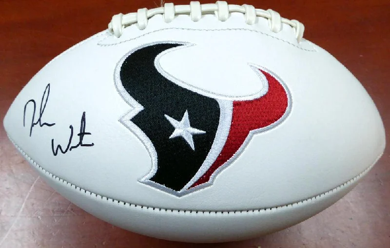 Hard Shell Football Helmet-Deshaun Watson Autographed Houston Texans White Logo Football Beckett BAS Stock #122067