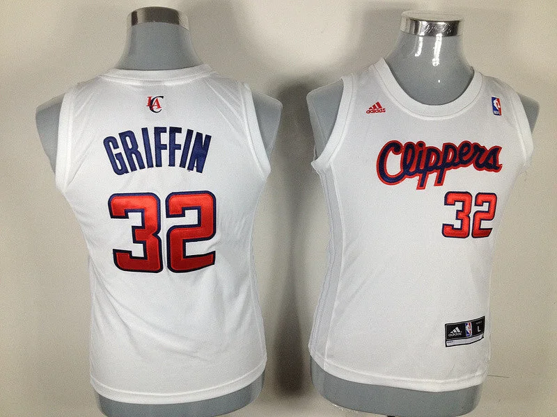 Stitched Basketball Jersey-Clippers 32 Griffin White Women Basketball Jersey