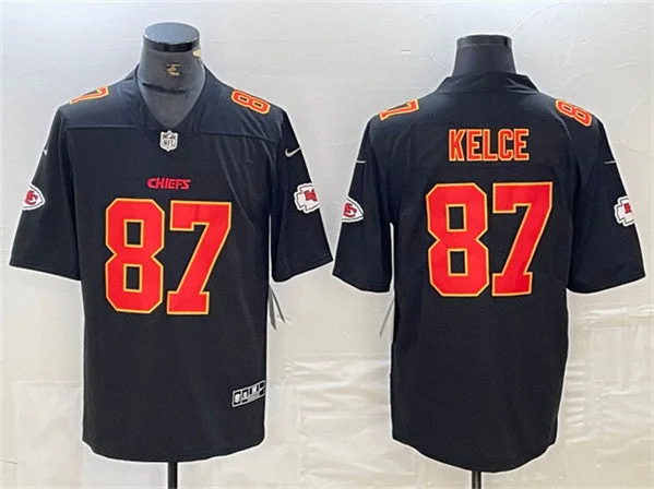 Official Soccer Jersey-Men's Kansas City Chiefs #87 Travis Kelce Black Vapor Untouchable Limited Football Stitched Jersey