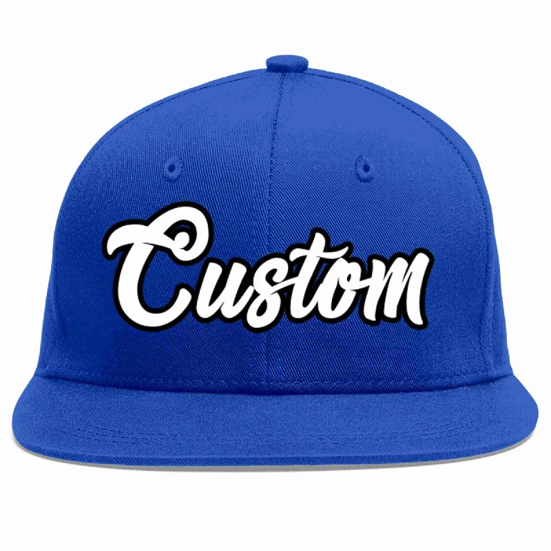 Festival Baseball Cap-Custom Royal White-Black Casual Sport Baseball Cap