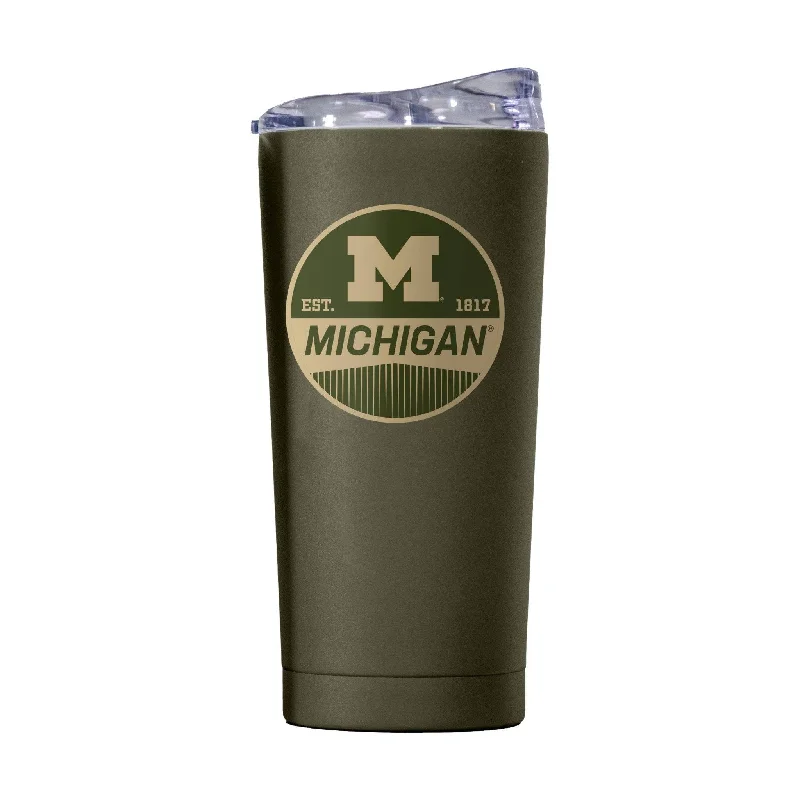 Glow in the Dark Team Mug-Michigan 20oz Badge Powder Coat Tumbler