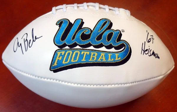 Full Face Football Helmet-Gary Beban Autographed White Logo Football UCLA Bruins "67 Heisman" PSA/DNA Stock #103885