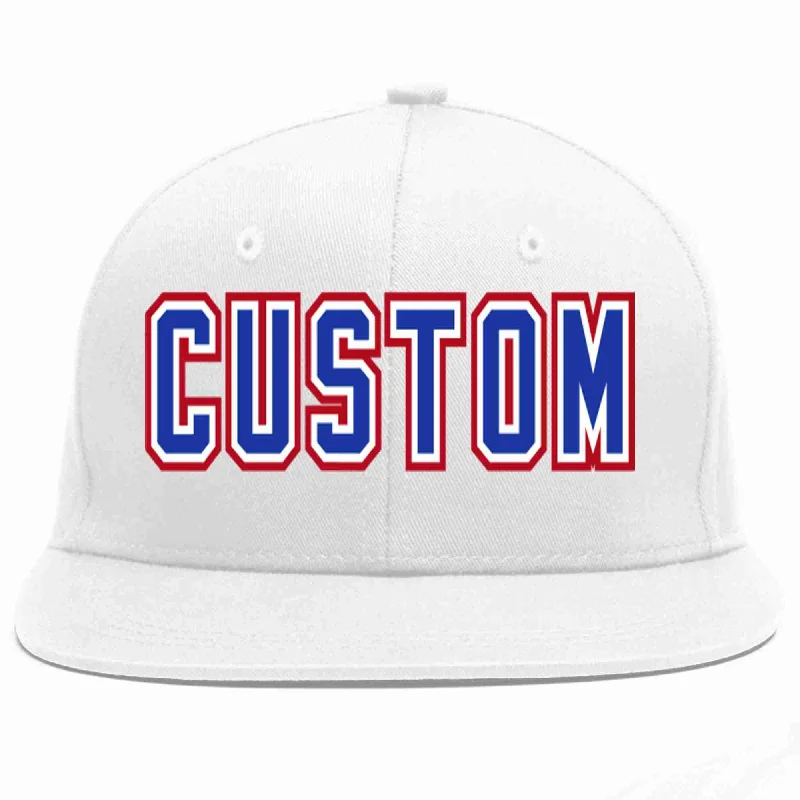 UV Protection Baseball Cap-Custom White Royal-White Casual Sport Baseball Cap