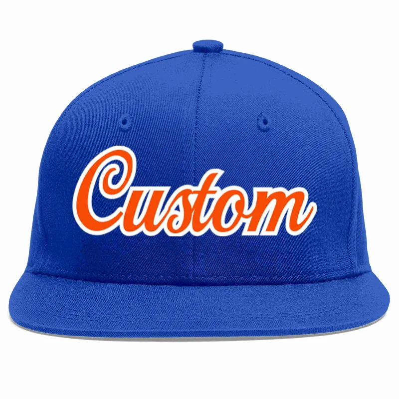 Slogan Baseball Cap-Custom Royal Orange-White Casual Sport Baseball Cap