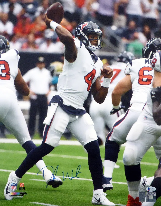 Sustainable Football Helmet-Deshaun Watson Autographed 16x20 Photo Houston Texans Beckett BAS Stock #125345