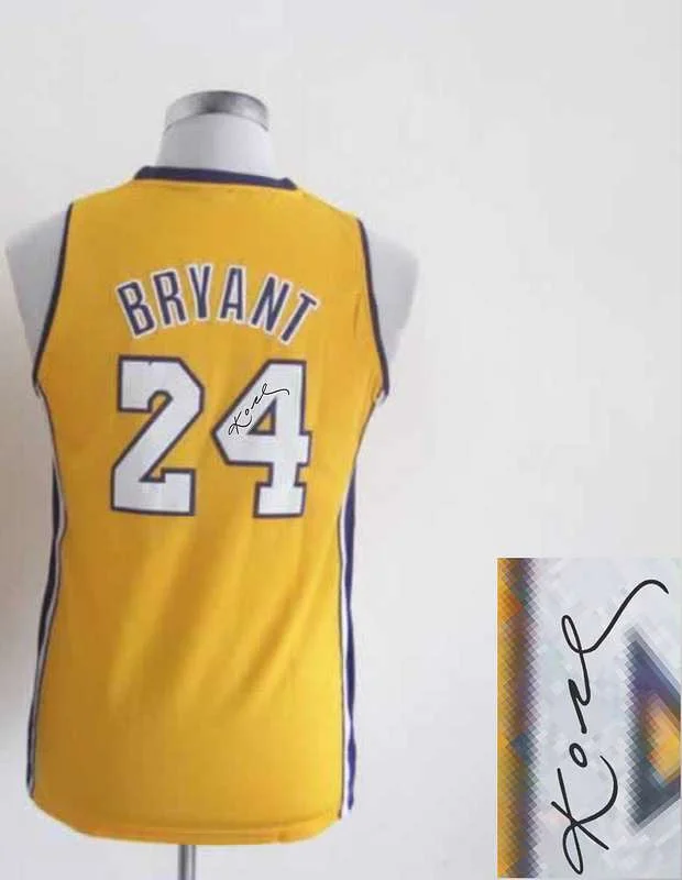 Streetball Basketball Jersey-Lakers 24 Bryant Gold Signature Edition Women Basketball Jerseys