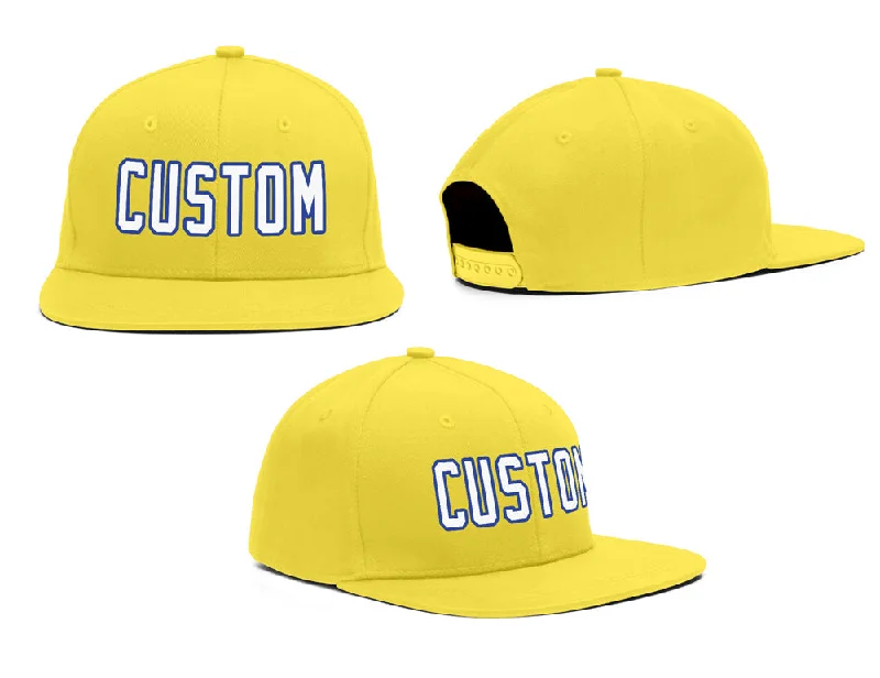 Heavy Duty Baseball Cap-Custom Yellow White-Royal Outdoor Sport Baseball Cap