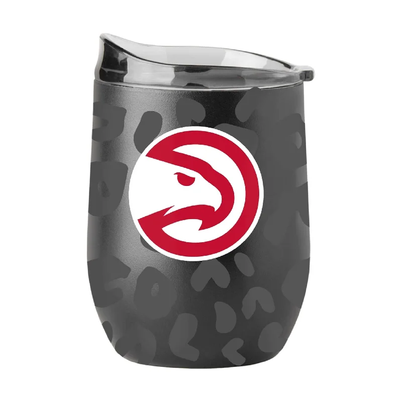 Jumbo Team Mug-Atlanta Hawks Leopard 16oz Black Powder Coat Curved Beverage