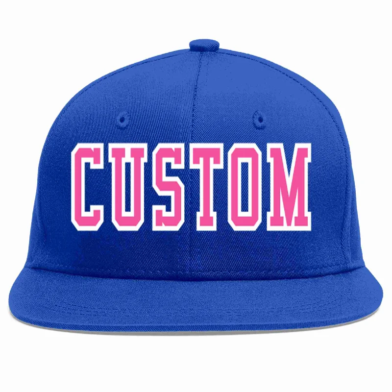 Festival Baseball Cap-Custom Royal Pink-White Casual Sport Baseball Cap