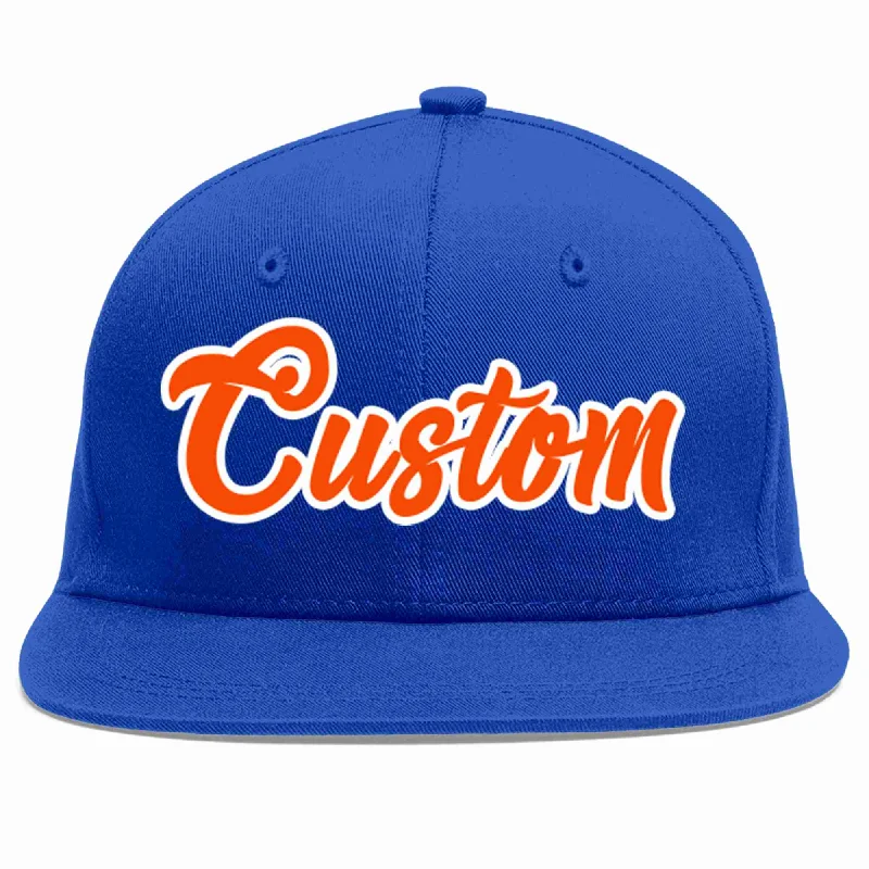 Cycling Baseball Cap-Custom Royal Orange-White Casual Sport Baseball Cap