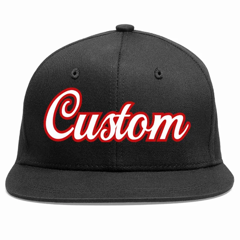 Boho Baseball Cap-Custom Black White-Red Casual Sport Baseball Cap