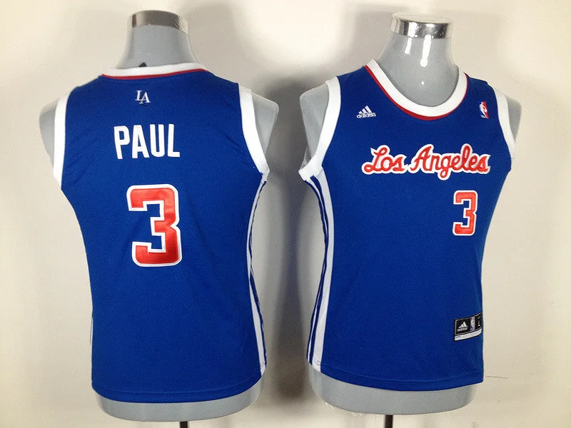 Throwback Basketball Jersey-Clippers 3 Paul Blue New Fabric Women Basketball Jersey