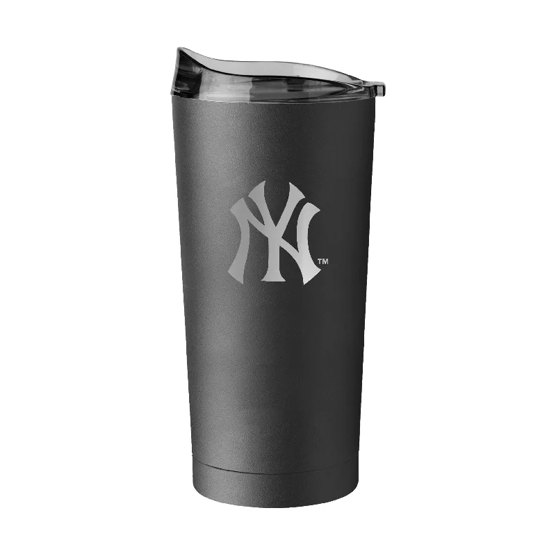 Photo Team Mug-New York Yankees 20oz Etch Black Powder Coat Tumbler