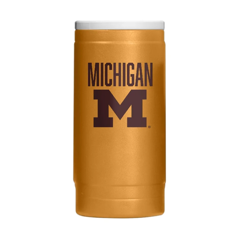 Minimalist Team Mug-Michigan Huddle Powder Coat Slim Can Coolie