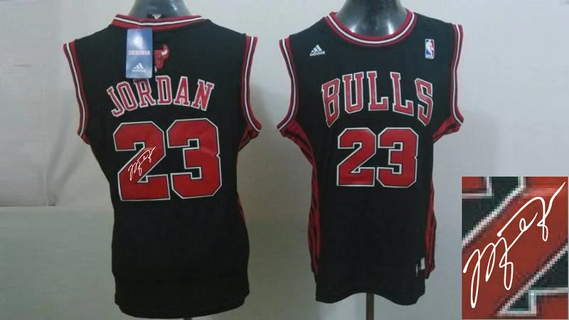 Maroon Basketball Jersey-Bulls 23 Jordan Black Signature Edition Women Basketball Jerseys