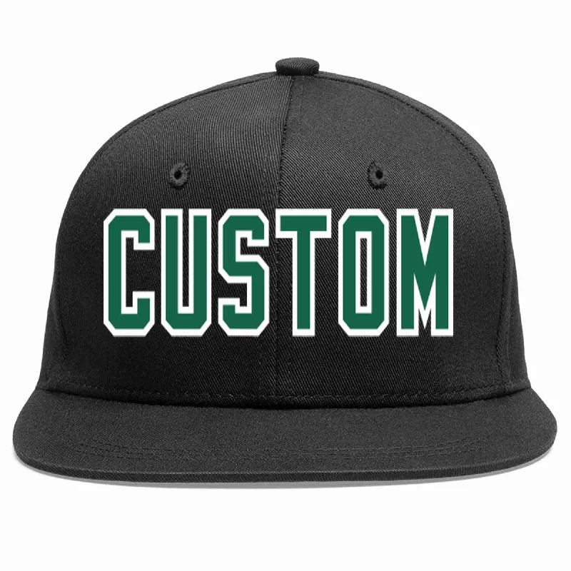 Urban Style Baseball Cap-Custom Black Kelly Green-White Casual Sport Baseball Cap