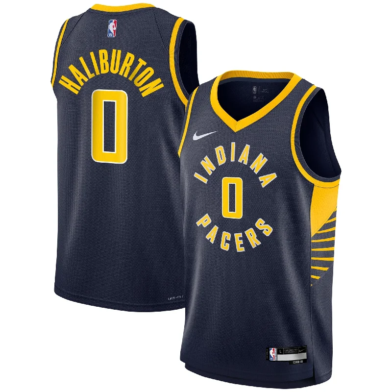 High School Basketball Jersey-Tyrese Haliburton Indiana Pacers Youth Swingman Basketball Jersey - Icon Edition - Navy