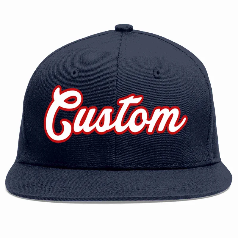 Exclusive Baseball Cap-Custom Navy White-Red Casual Sport Baseball Cap