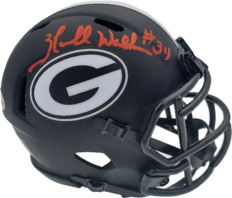 Custom Football Helmet-Herschel Walker Autographed Georgia Bulldogs Eclipse Black Speed Mini Helmet Beckett BAS Stock #185877