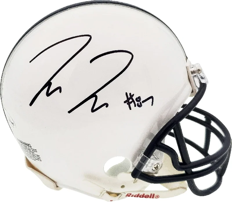 Recycled Material Football Helmet-Pat Freiermuth Autographed Penn State Nittany Lions White Mini Helmet Beckett BAS Stock #191113