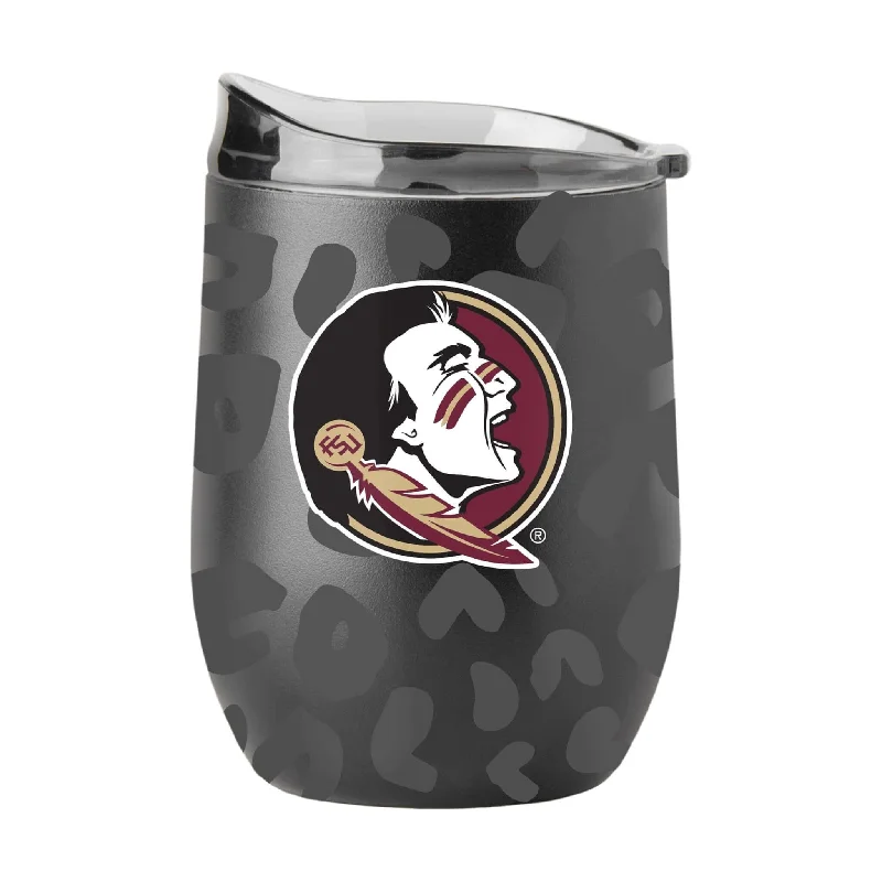 Home Team Mug-Florida State Leopard 16oz Black Powder Coat Curved Beverage