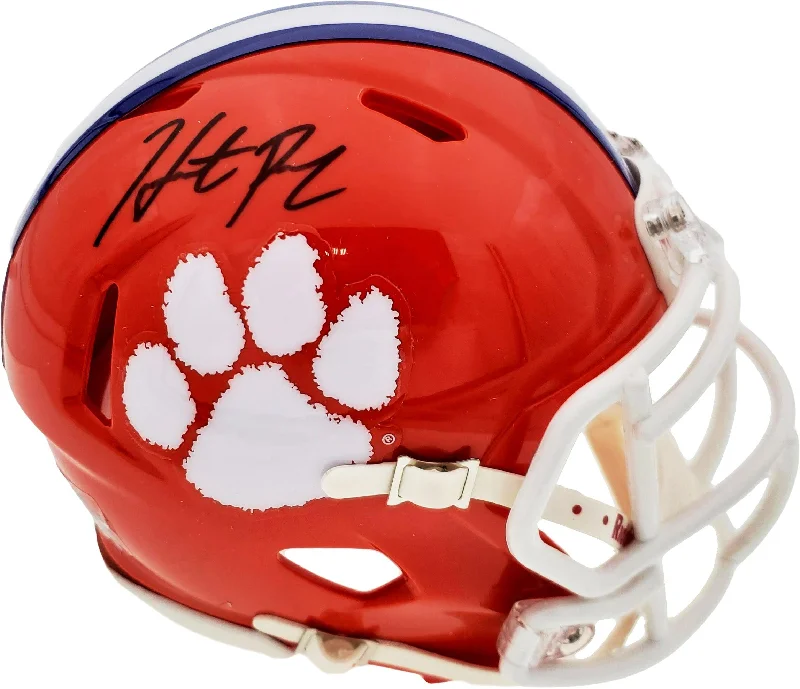 Speed Football Helmet-Hunter Renfrow Autographed Clemson Tigers Orange Speed Mini Helmet Beckett BAS Stock #191546