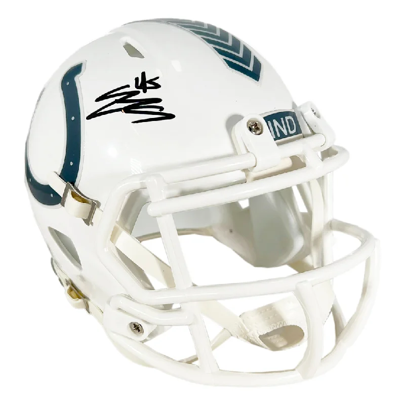 UV Protection Football Helmet-EJ Speed Signed Indianapolis Colts Salute to Service 2024 Mini Football Helmet (Beckett)