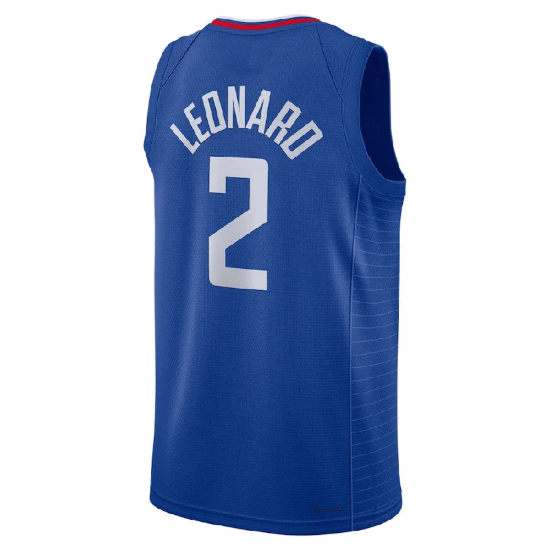 Quick-Dry Basketball Jersey-LA.Clippers #2 Kawhi Leonard Unisex 2022-23 Swingman Jersey Icon Edition Royal Stitched American Basketball Jersey