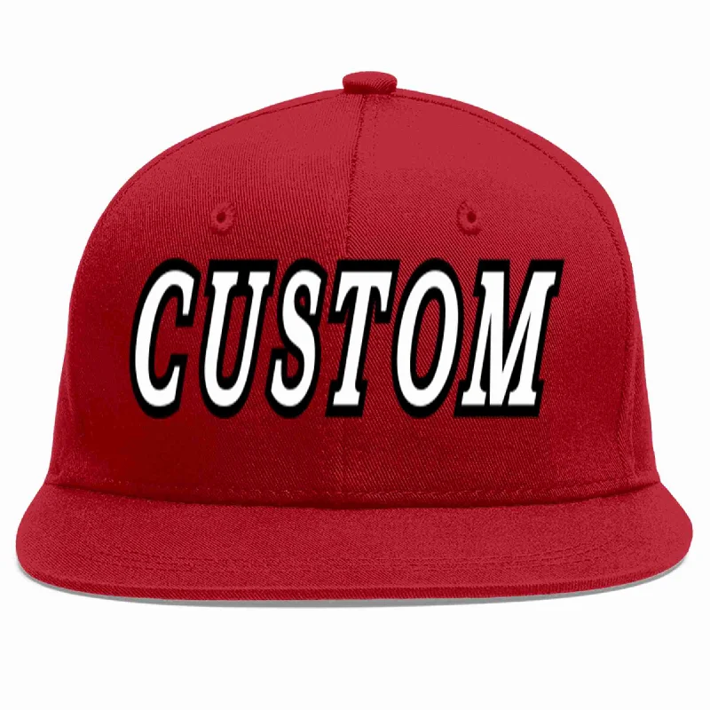 Designer Baseball Cap-Custom Red White-Black Casual Sport Baseball Cap