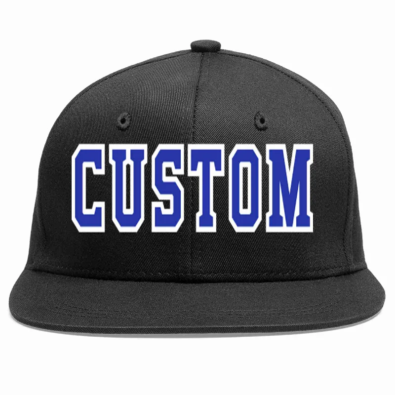 Festival Baseball Cap-Custom Black Royal-White Casual Sport Baseball Cap