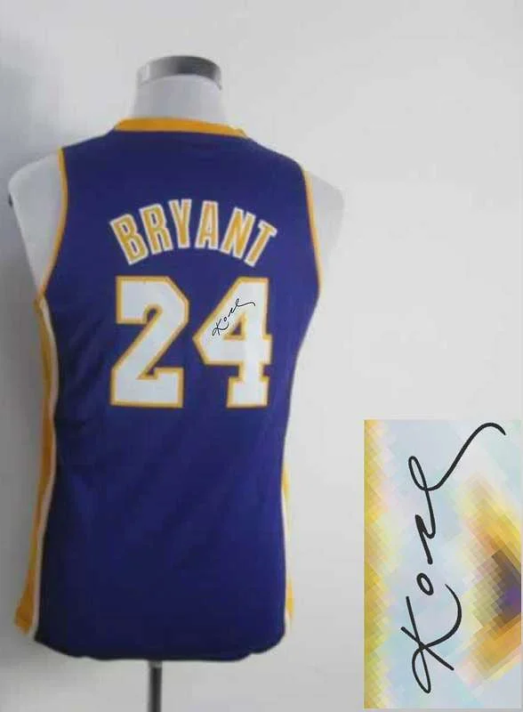 Blended Fabric Basketball Jersey-Lakers 24 Bryant Purple Signature Edition Women Basketball Jerseys