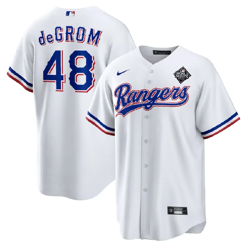 Memorial Baseball Jersey-Jacob DeGrom Texas Rangers World Series Jerseys