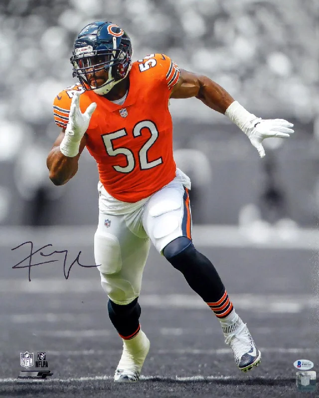 Red Football Helmet-Khalil Mack Autographed 16x20 Photo Chicago Bears Beckett BAS Stock #148329