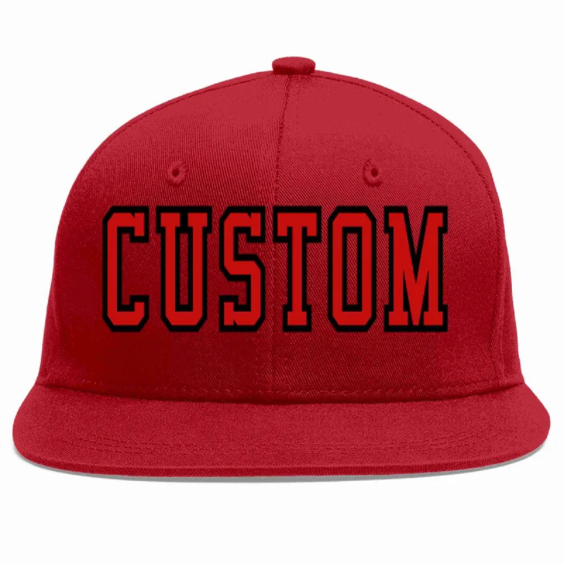 Festival Baseball Cap-Custom Red Red-Black Casual Sport Baseball Cap