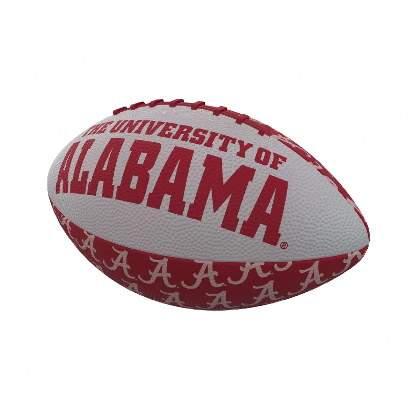 Silver Rugby Ball-Alabama Repeating Mini-Size Rubber Football