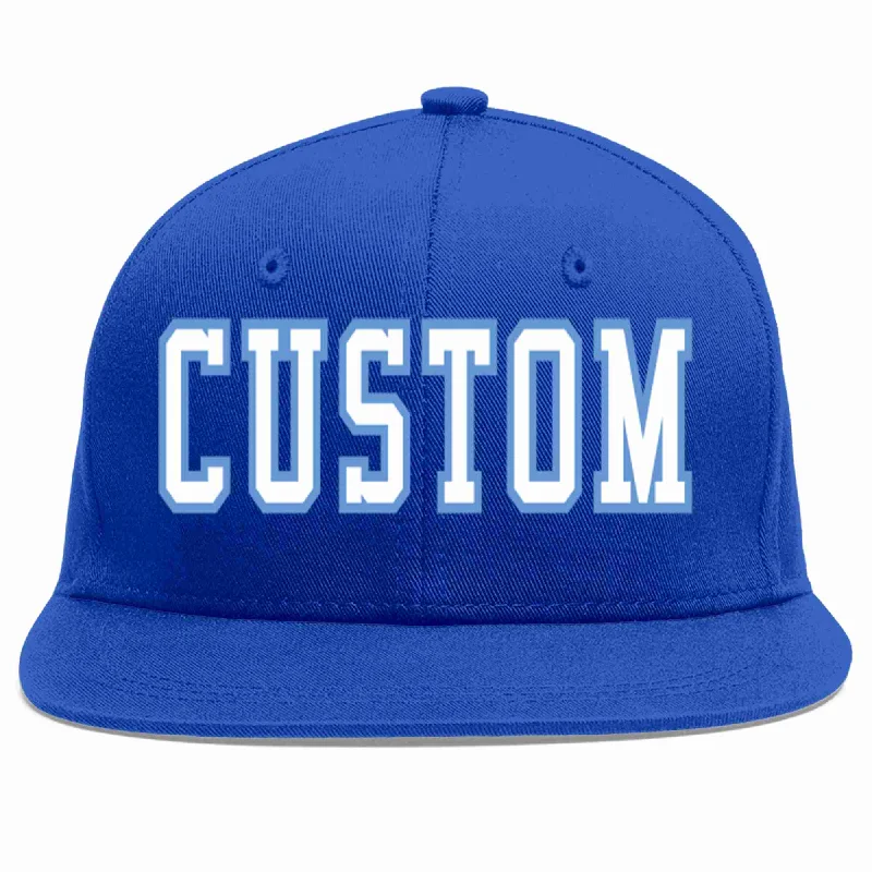 Music Band Baseball Cap-Custom Royal White-Light Blue Casual Sport Baseball Cap