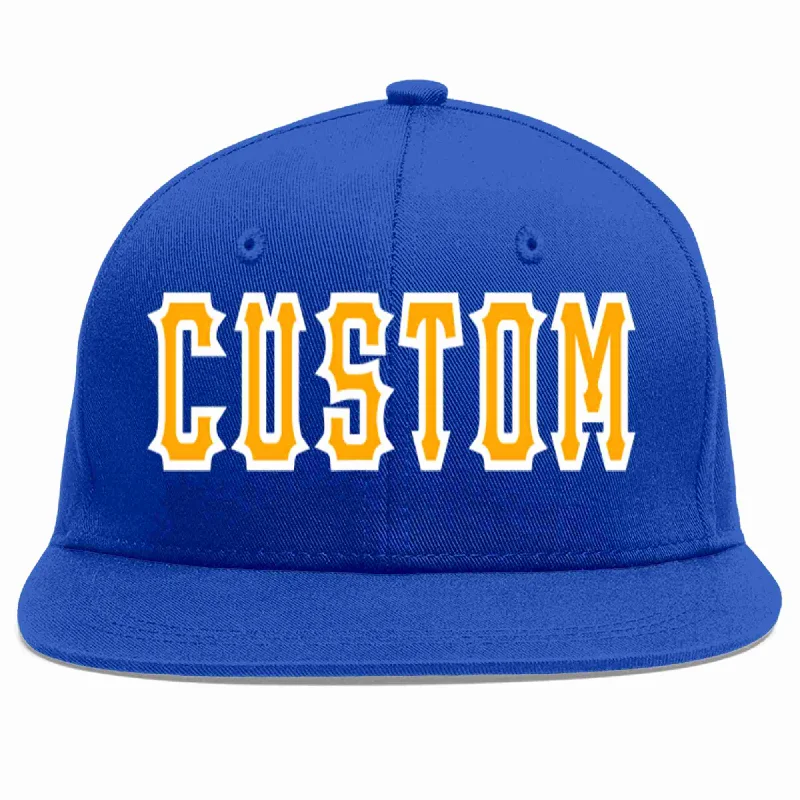 Skater Baseball Cap-Custom Royal Yellow-White Casual Sport Baseball Cap