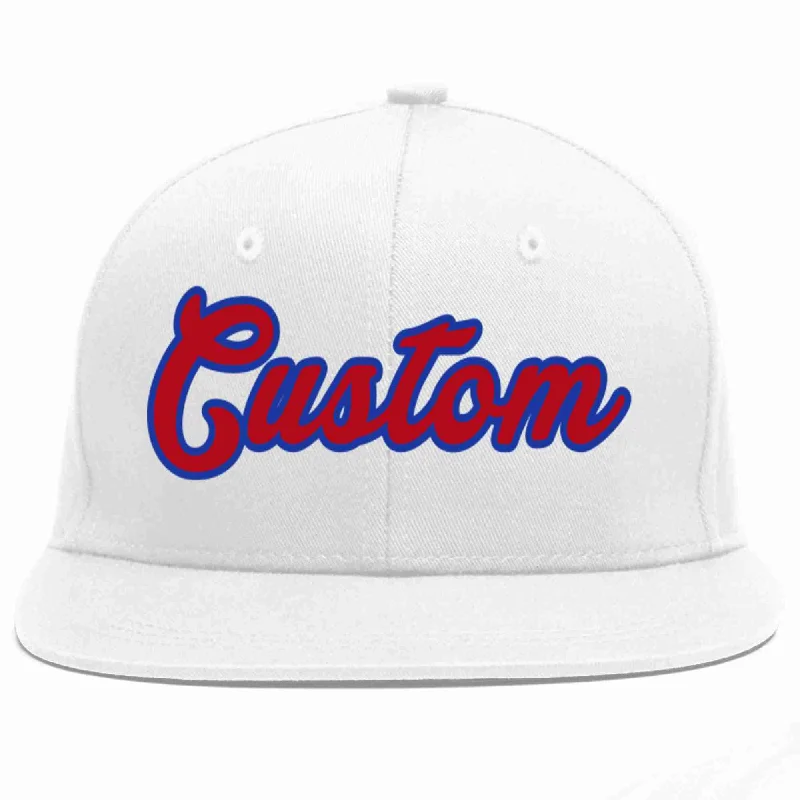 Military Baseball Cap-Custom White Red-Royal Casual Sport Baseball Cap