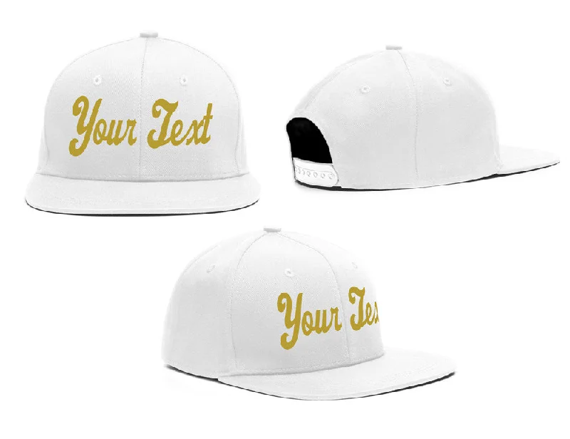 Soccer Team Baseball Cap-Custom White Yellow Casual Sport Baseball Cap