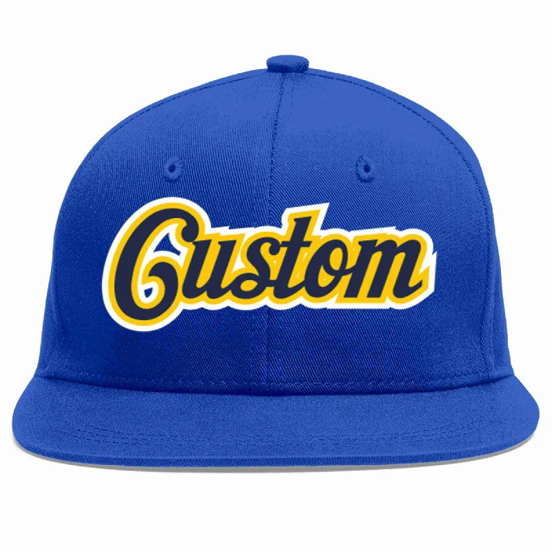 Golf Baseball Cap-Custom Royal Navy-Gold Casual Sport Baseball Cap