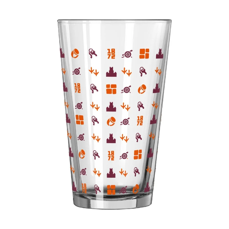 Matte Finish Team Mug-Virginia Tech 16oz Brand Pattern Pint Glass