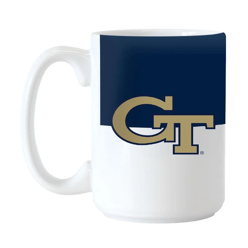 Engraved Team Mug-Georgia Tech 15oz Colorblock Sublimated Mug