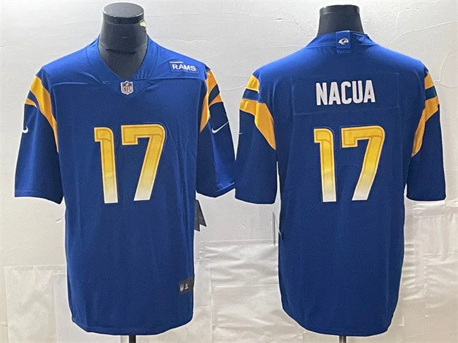 Purple Soccer Jersey-Men's Los Angeles Rams #17 Puka Nacua Untouchable Limited Football Stitched Jersey