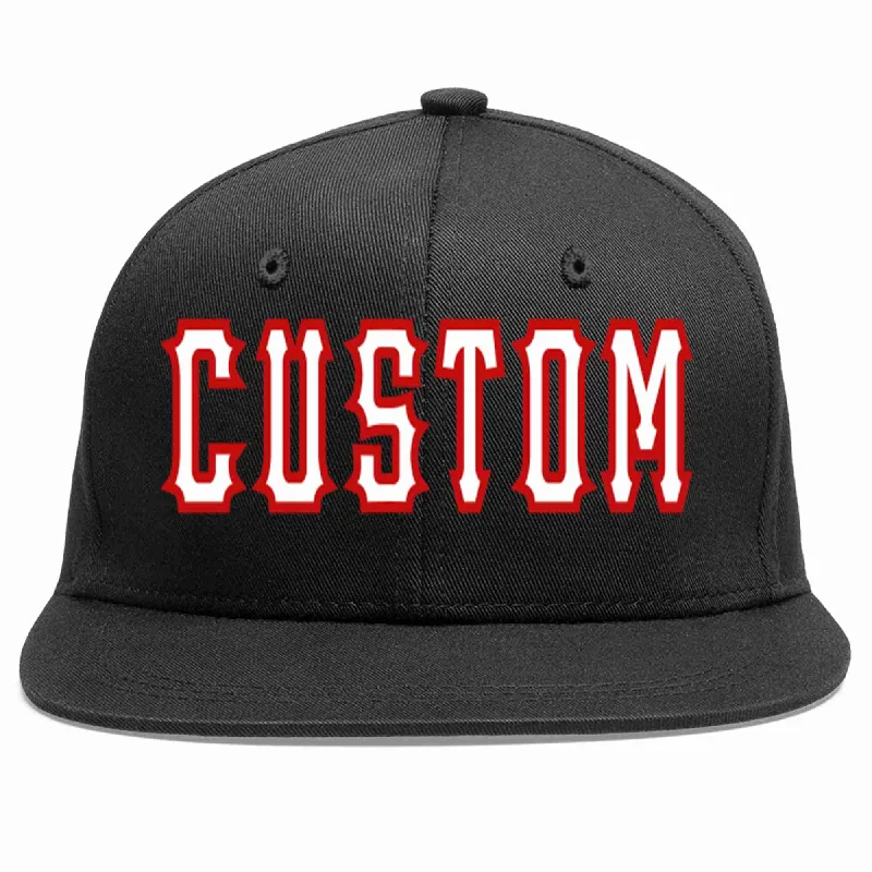 Luxury Baseball Cap-Custom Black White-Red Casual Sport Baseball Cap