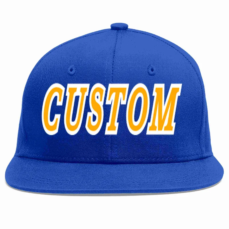 Luxury Baseball Cap-Custom Royal Yellow-White Casual Sport Baseball Cap